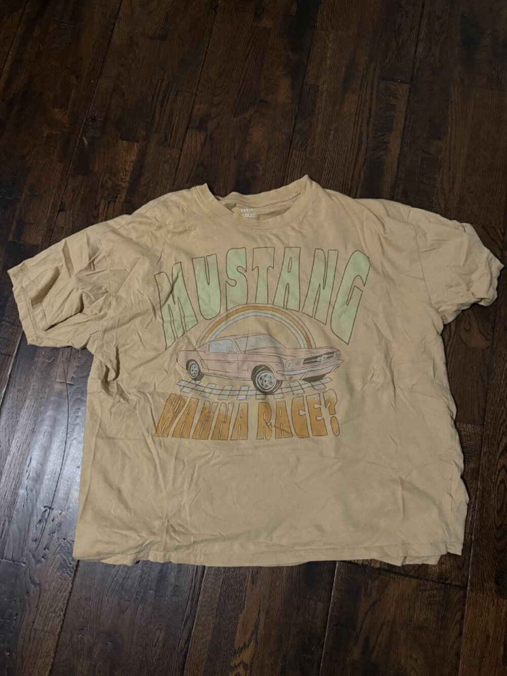 AE Oversized Mustang Graphic T- Shirt Size L/XL Women's Mustang Wanna Race